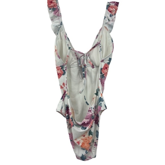 NWT’S Cupshe one piece Floral, Ruffle Pink, White and Orange SZ XL - Picture 5 of 9